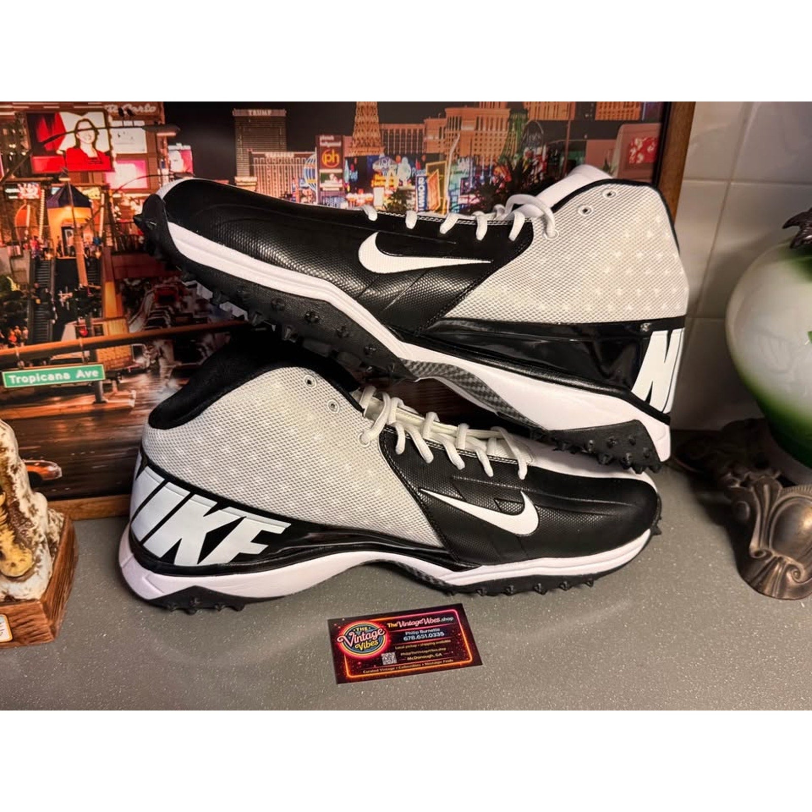 Nike Vapor Pro 3/4 Destroyer Turf Football Cleats White Black Mens 17 NWOB