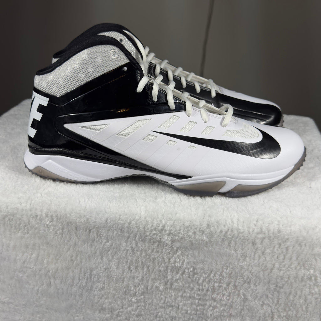 Nike Alpha Menace Mid Football Cleats White Black 527879-100 Mens 17