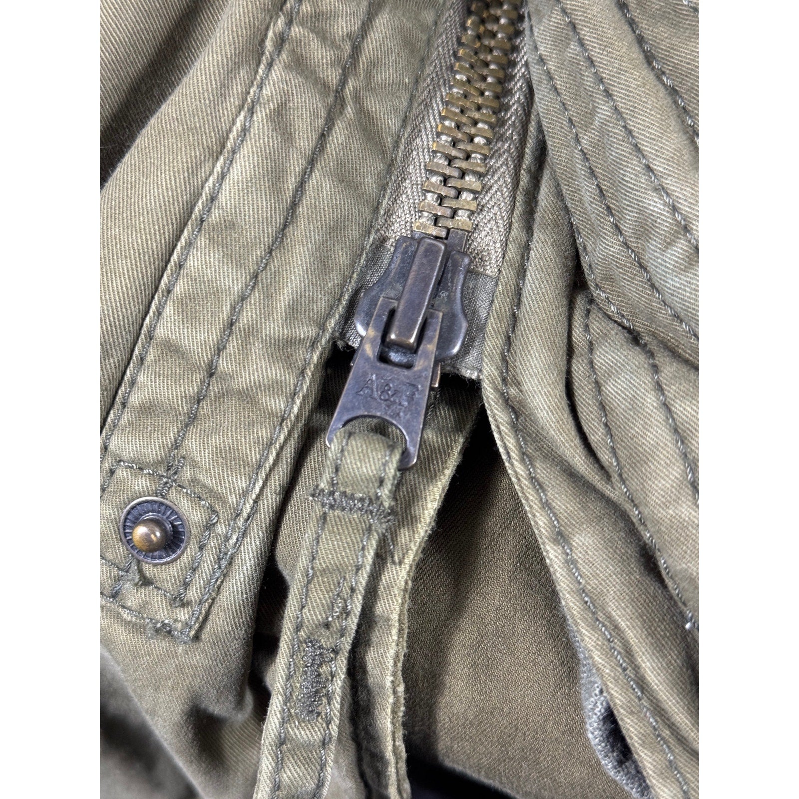 Abercrombie & Fitch Vintage Military Fishtail Parka Jacket Olive Green NWT Small