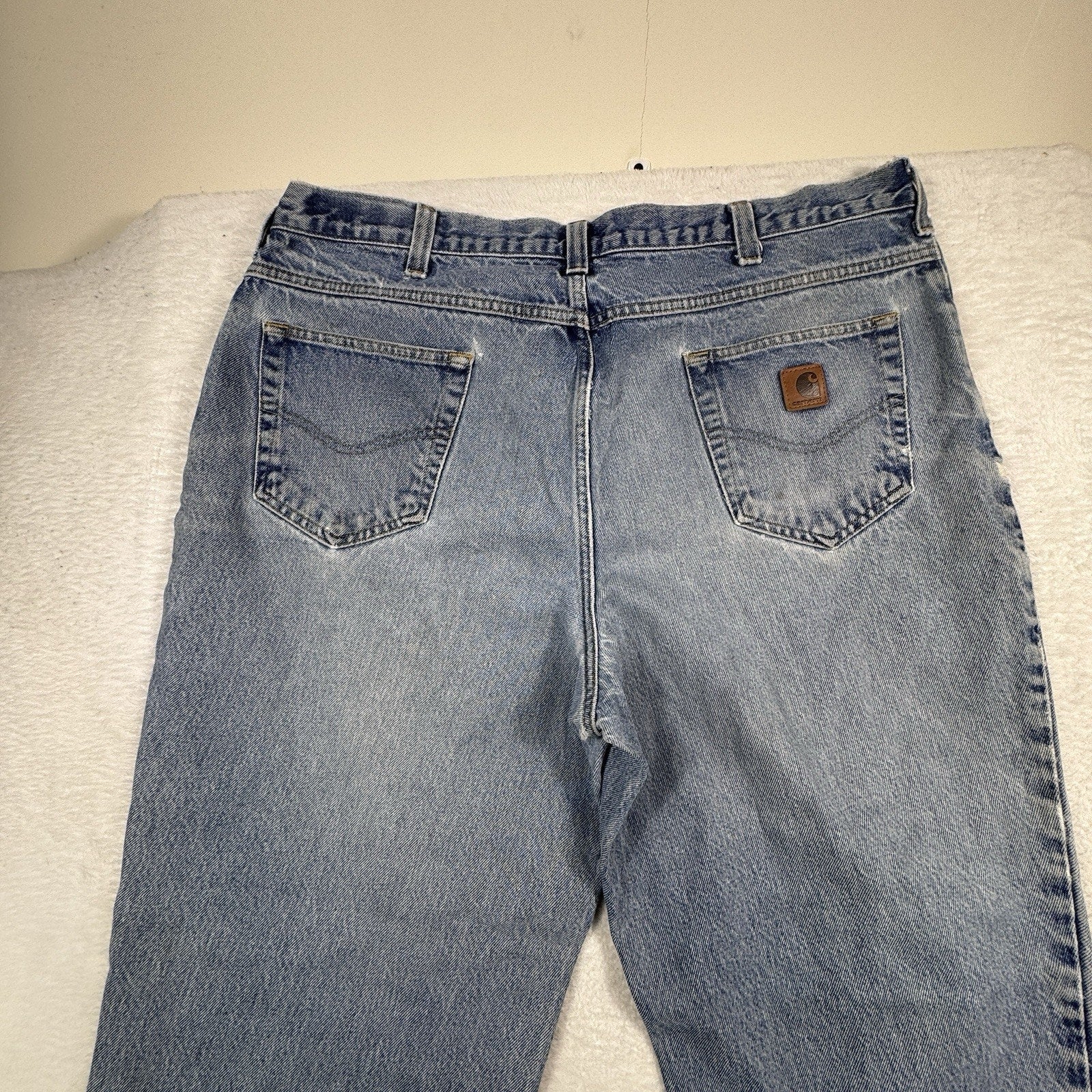Carhartt B42 Relaxed Fit Jeans Mens 40x30 Distressed Workwear Denim Made Mexico