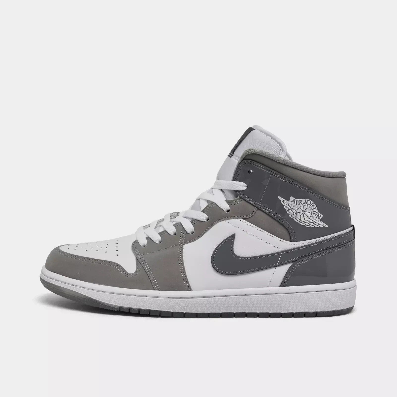 New sz 10 Nike Air Jordan 1 Mid SE Shoes White Cool Gray HF3216-100 Men's No Box