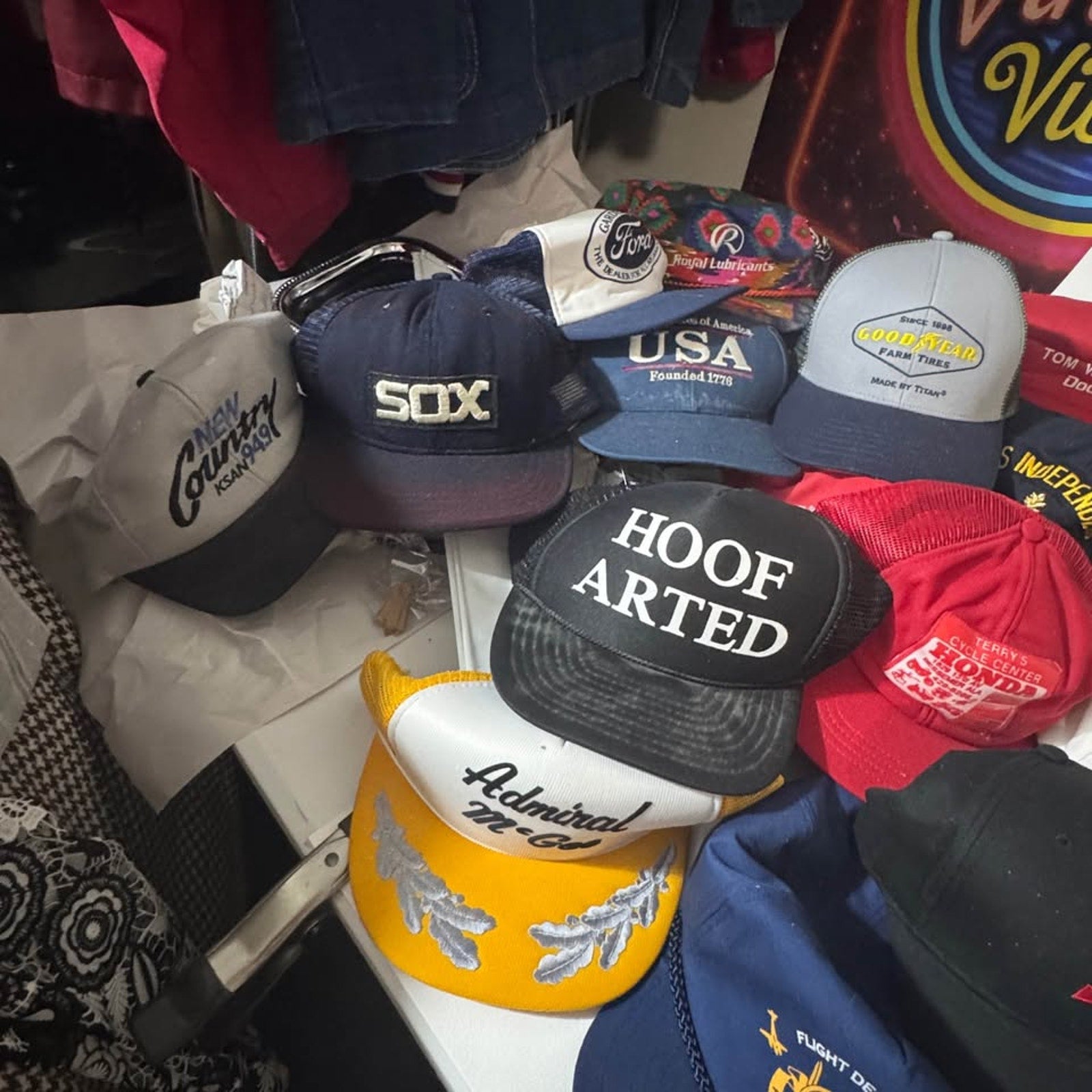 Vtg Trucker Hat Lot 60+ Ford Goodyear A&W Subaru Promo Snapback Caps