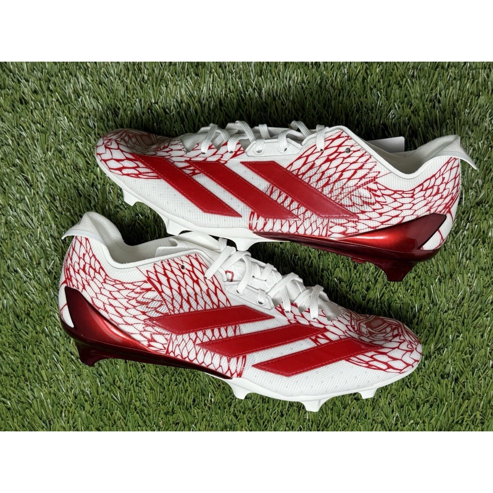 Adidas Adizero Electric Football Cleats White Red IH8571 Sz 18 NWT