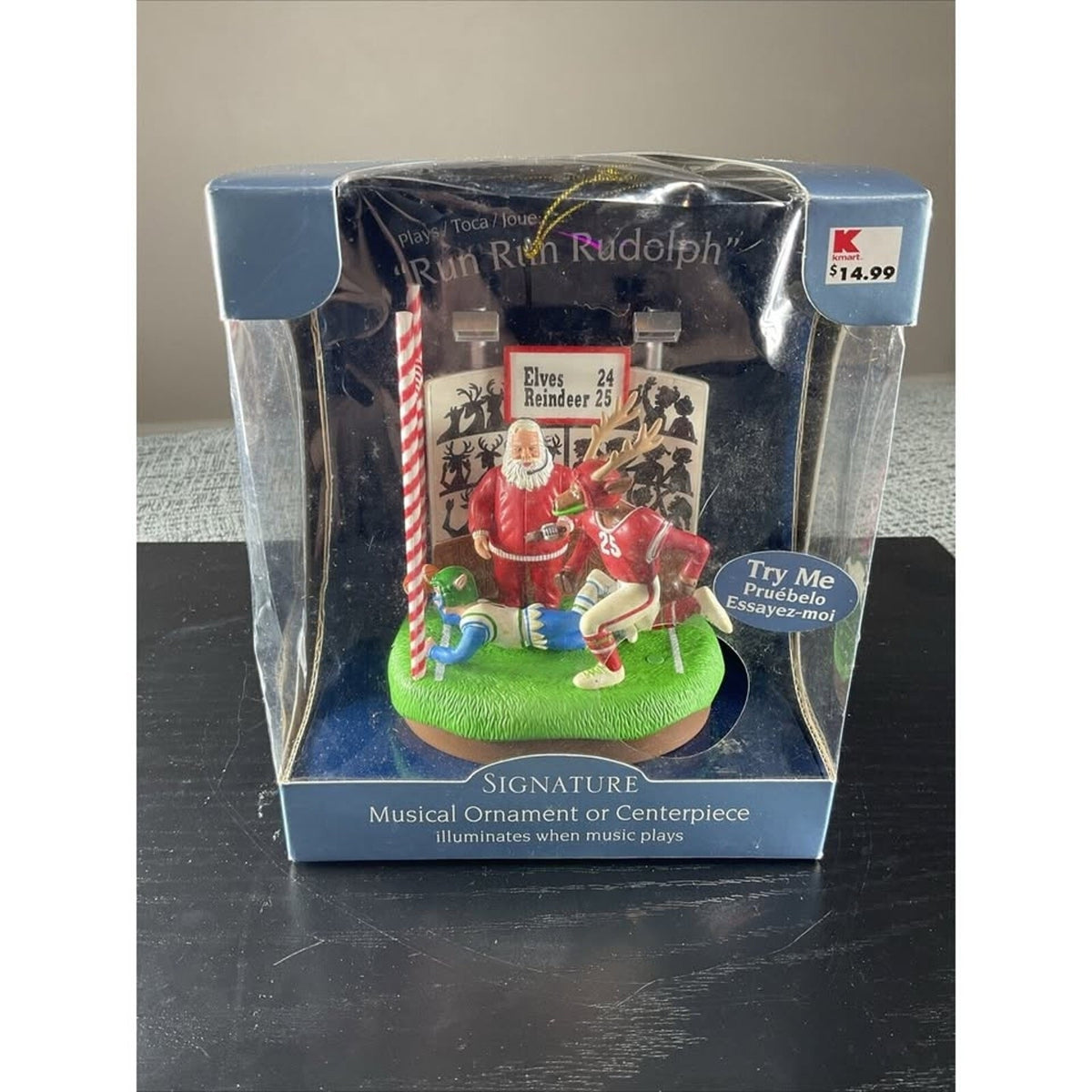 Vintage Santa's Best Musical Ornament Elves vs. Reindeer Football Game NCAA NFL
