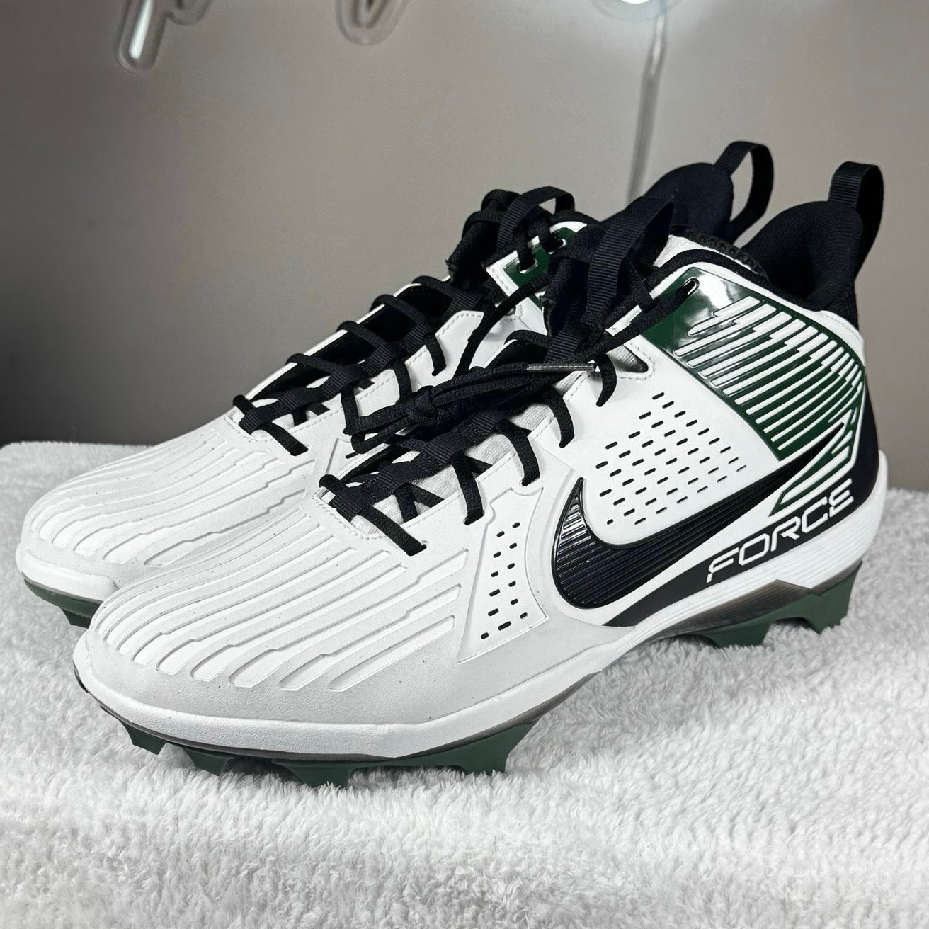 Nike Force Savage Pro 3 Lineman Football Cleats White Black Green DA5453-112 14