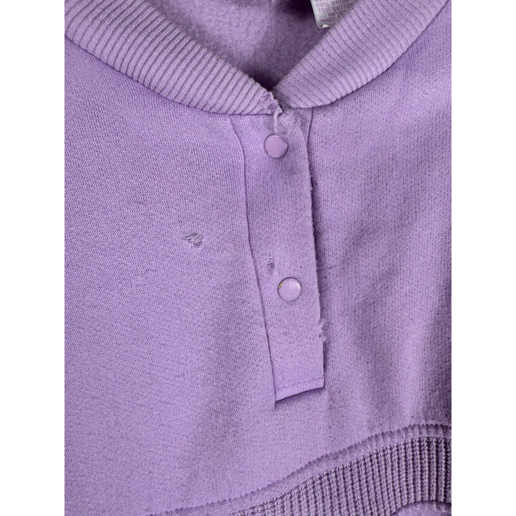 Rare Vtg 80s 90s Goolagong Purple Henley Sweatshirt Pullover Womens L Taiwan HTF