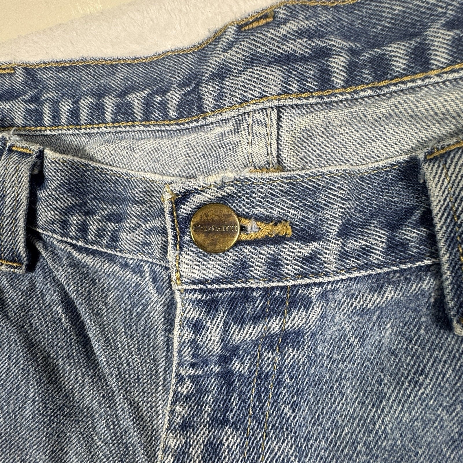 Carhartt B42 Relaxed Fit Jeans Mens 40x30 Distressed Workwear Denim Made Mexico