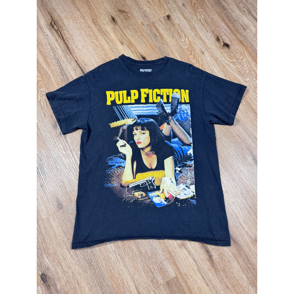 2018 Pulp Fiction Movie Graphic T Shirt Black Uma Thurman Film Tee Men’s Medium