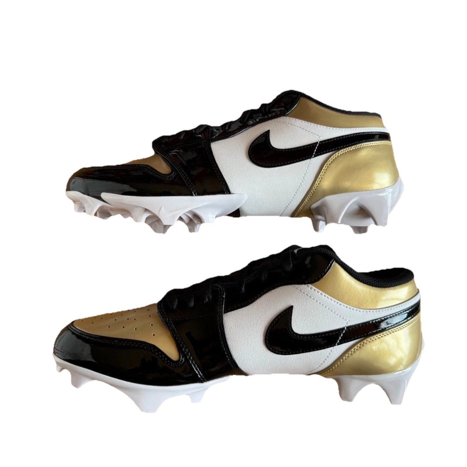 Nike Jordan 1 Low TD Football FJ6245-701 Metallic Gold Black White Men’s Sz 13