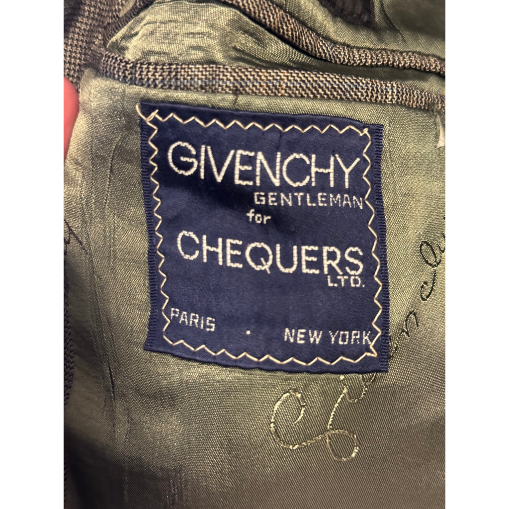 Vtg Givenchy Gentleman Chequers 100% Wool Glen Plaid Sport Coat Blazer Mens L-XL