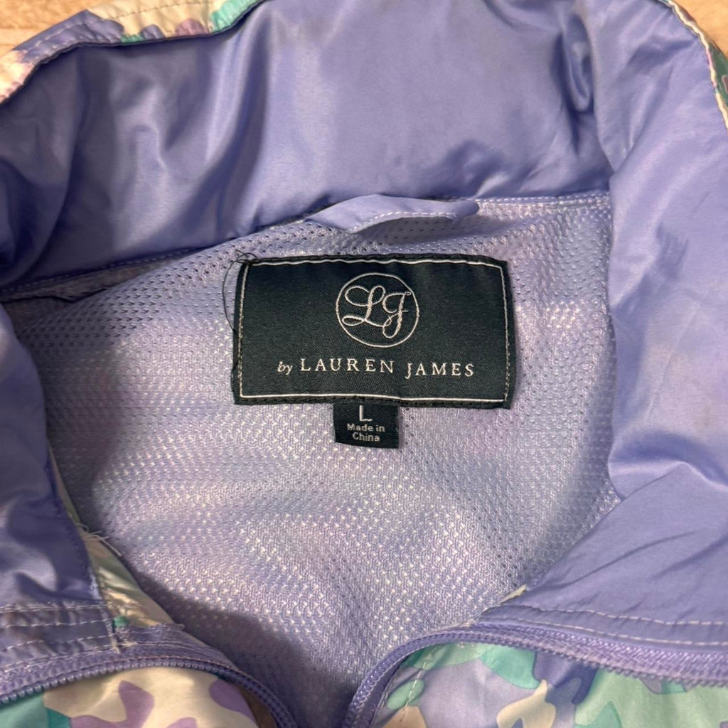 Lauren James Pastel Camo Pullover Windbreaker Jacket Women’s L Anorak