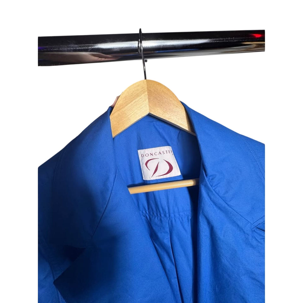 Vtg Doncaster Blue Trench Coat Belted Lightweight Long Jacket Women’s Medium