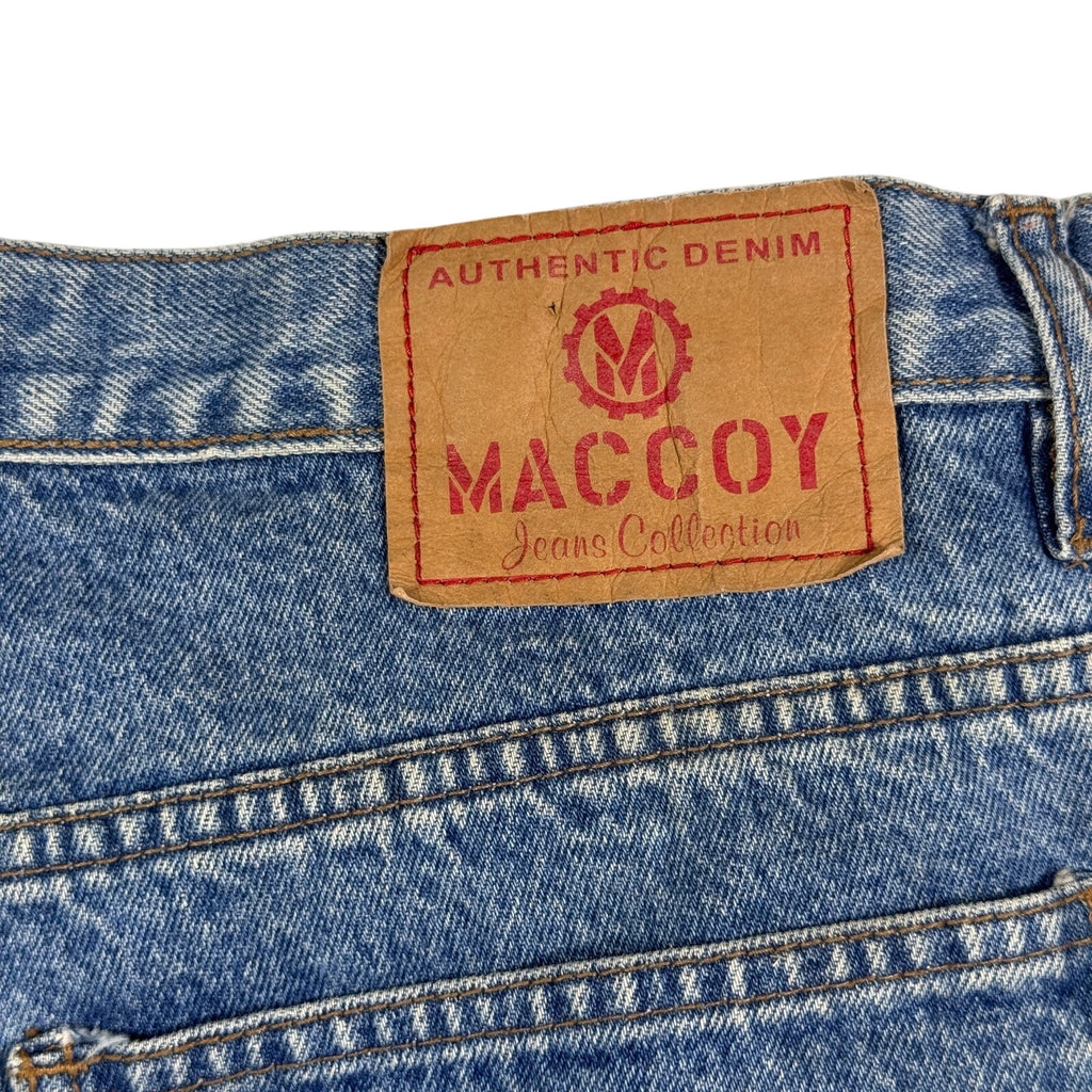 Maccoy Jeans Collection Mens 38x28 Baggy Wide Leg Y2K Skater Blue Denim 90s