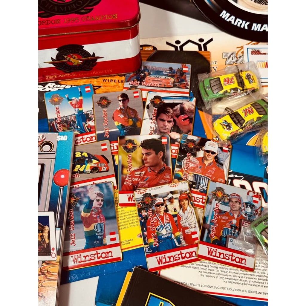 Vintage NASCAR Memorabilia Collection Lot Jeff Gordon Mark Martin Daytona Diecast Programs Pins Patc