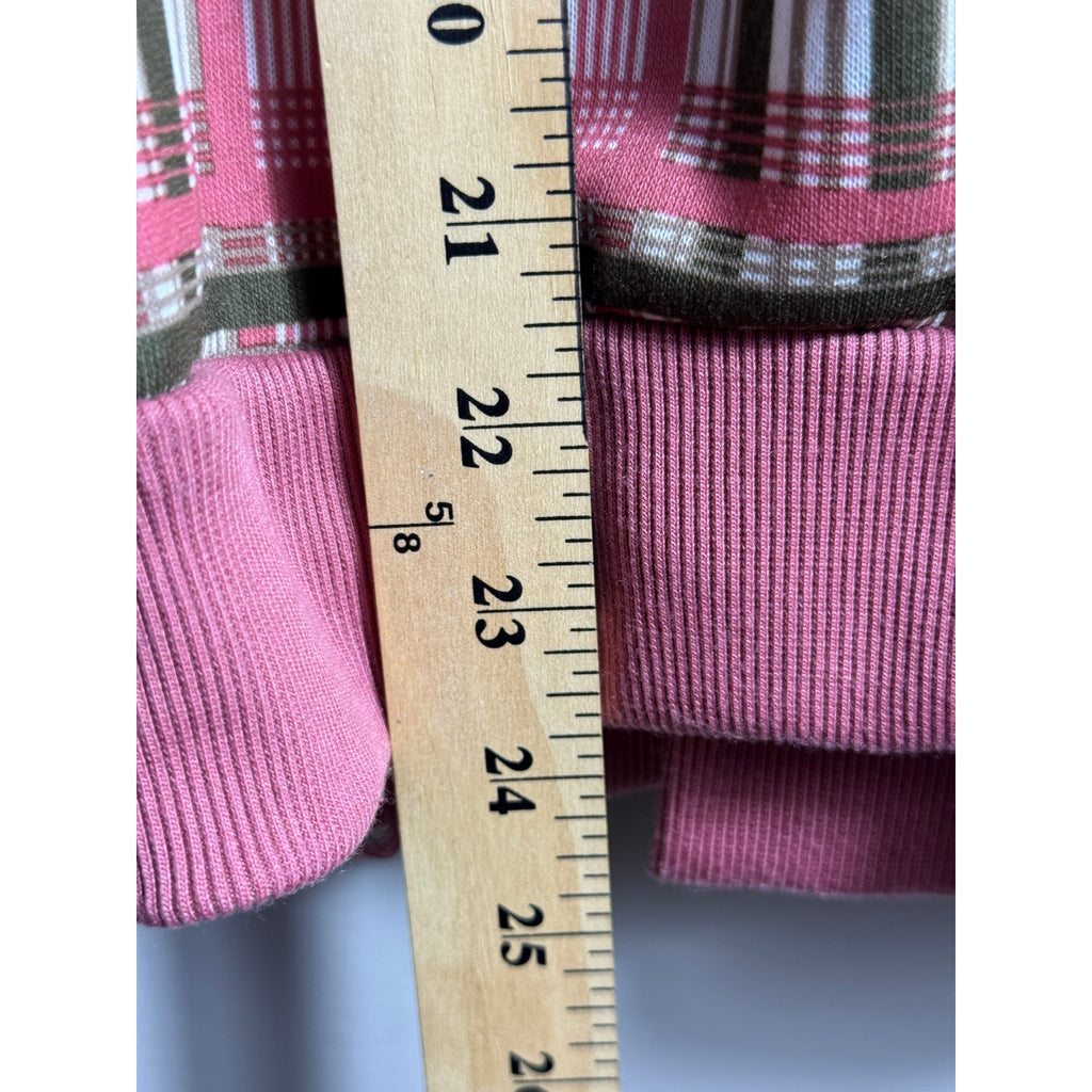 Y2K Baby Phat Plaid Open Back Hoodie Women’s 1X XL Pink Green