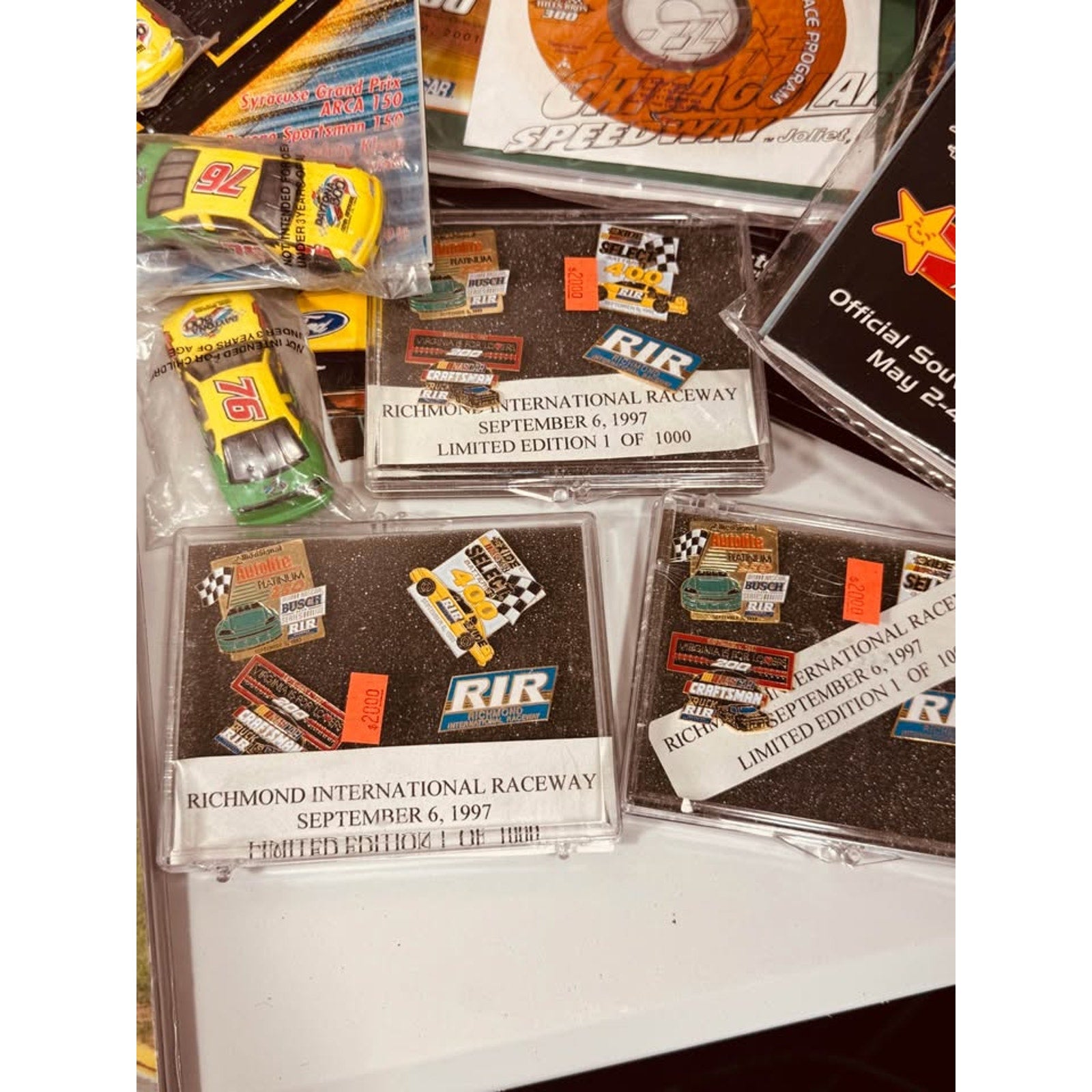 Vintage NASCAR Memorabilia Collection Lot Jeff Gordon Mark Martin Daytona Diecast Programs Pins Patc