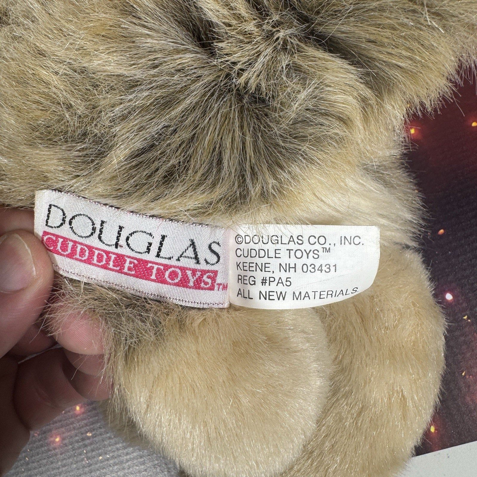 Rare Early 2000s Douglas Cuddle Toys Tyson Wolf #1836 Pink Tag Retired Plush HTF