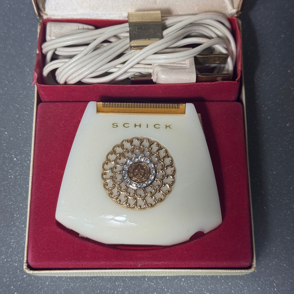 Vintage Schick Crown Jewel Ladies Electric Razor Shaver w/ Case Tested Works