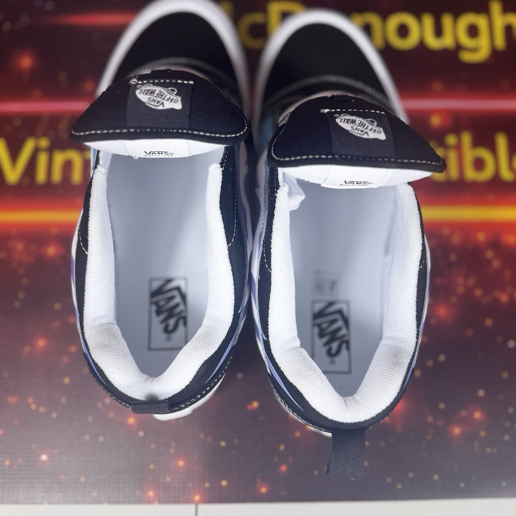 Vans Knu Skool Flame Black Blue Skate Shoes Men’s 9 W 10.5 Y2K Chunky Sneakers