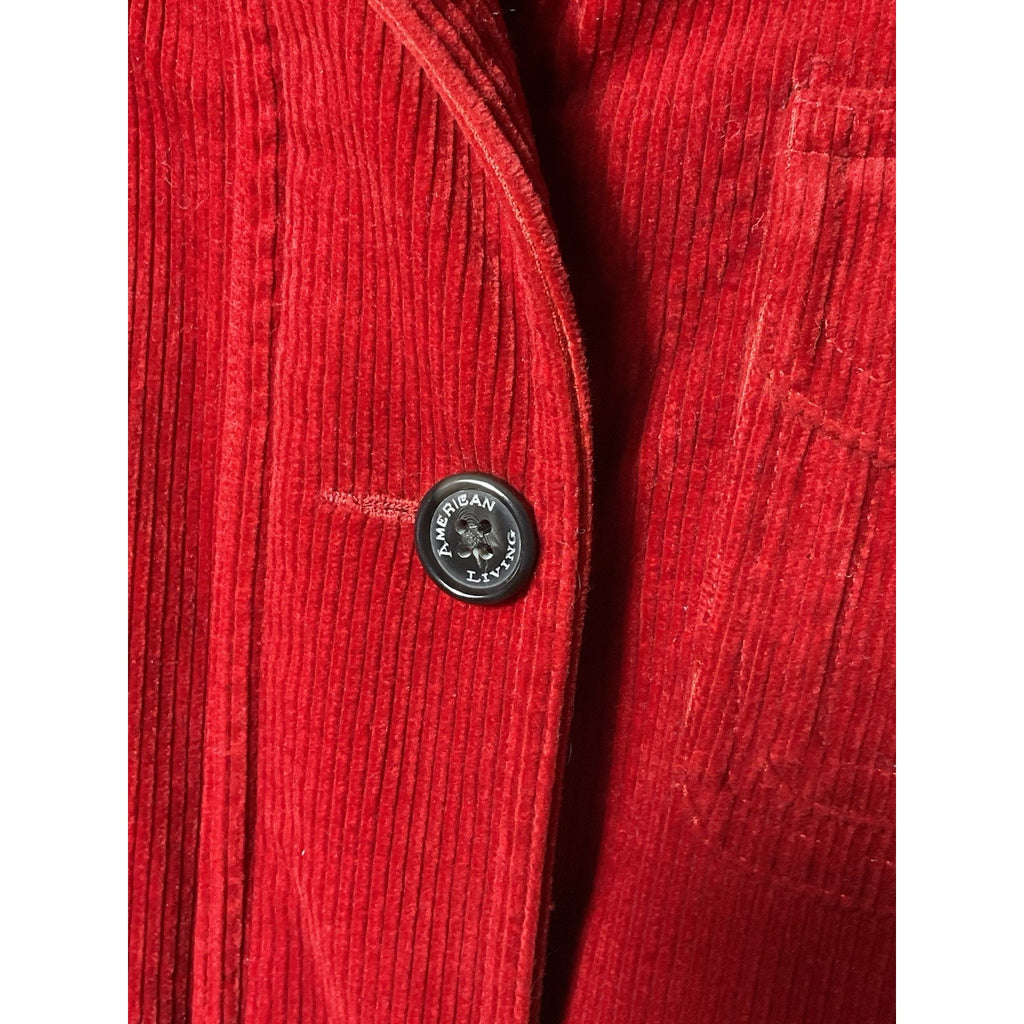 American Living Single Breasted Corduroy Jacket Women's Size M Rust Orange