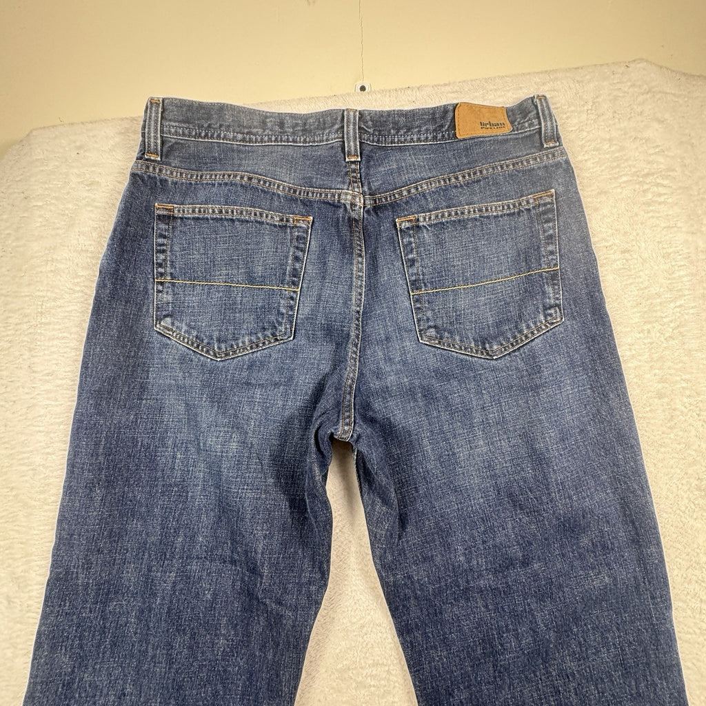 Urban Pipeline Relaxed Straight Jeans Mens 36x32 Blue Denim 100% Cotton Baggy
