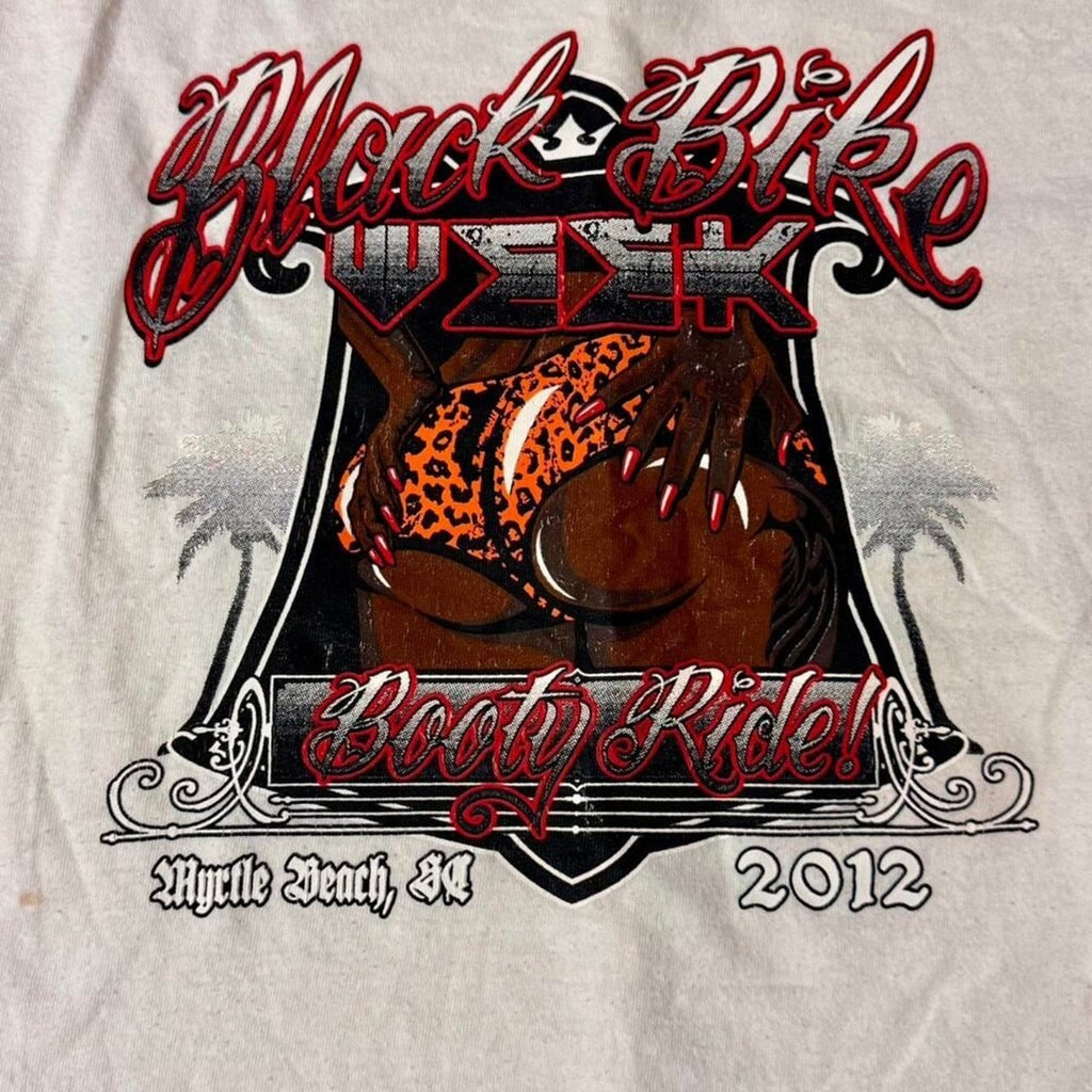 Vtg 2012 Black Bike Week Myrtle Beach SC Event Only Graphic Tee Rare