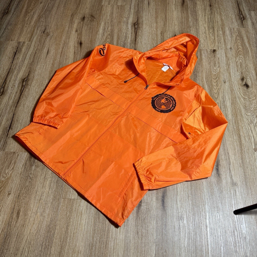 Rare Post Malone Big Ass World Tour 2025 PRG Crew Windbreaker Jacket L Orange