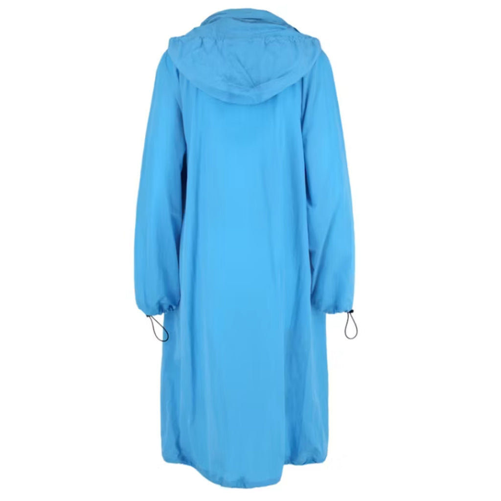 Bottega Veneta Long Hooded Waterproof Parka Jacket Bright Blue Italy S 632742