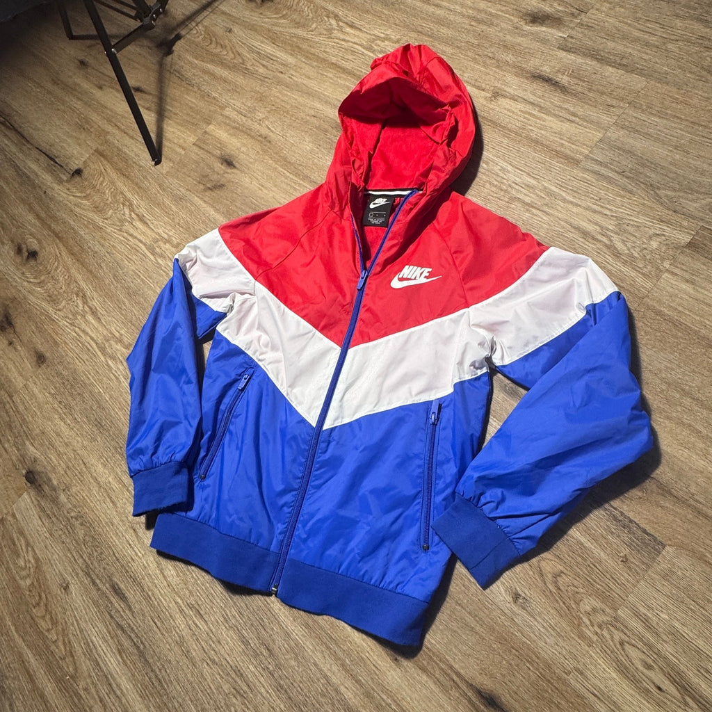 Nike Windrunner Hooded Jacket Youth Large CJ6722-657 Red Blue White
