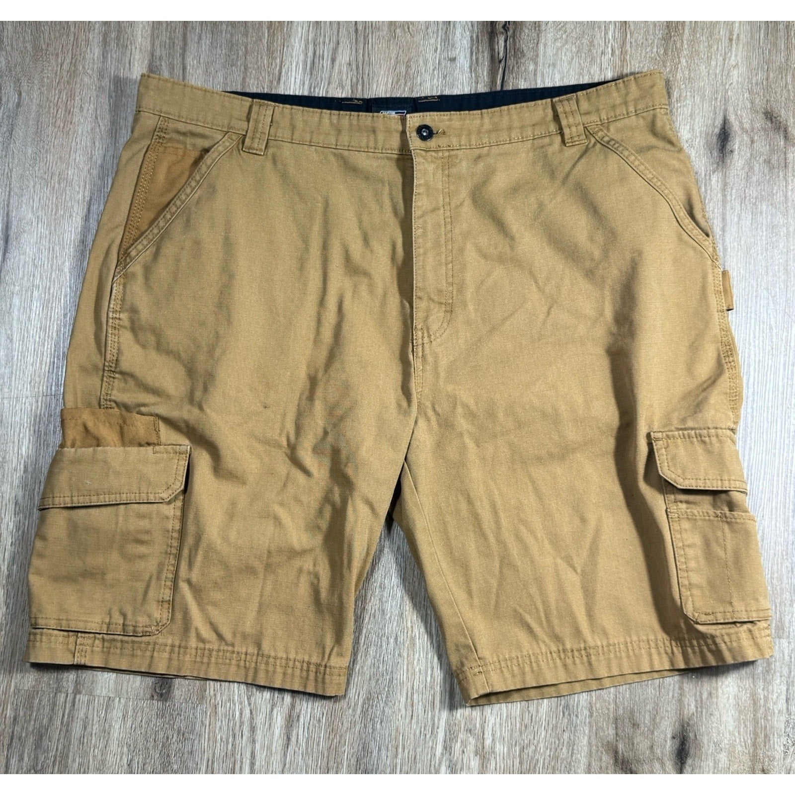Genuine Dickies Ripstop Cargo Shorts Mens 40 Brown Relaxed Fit Work Utility
