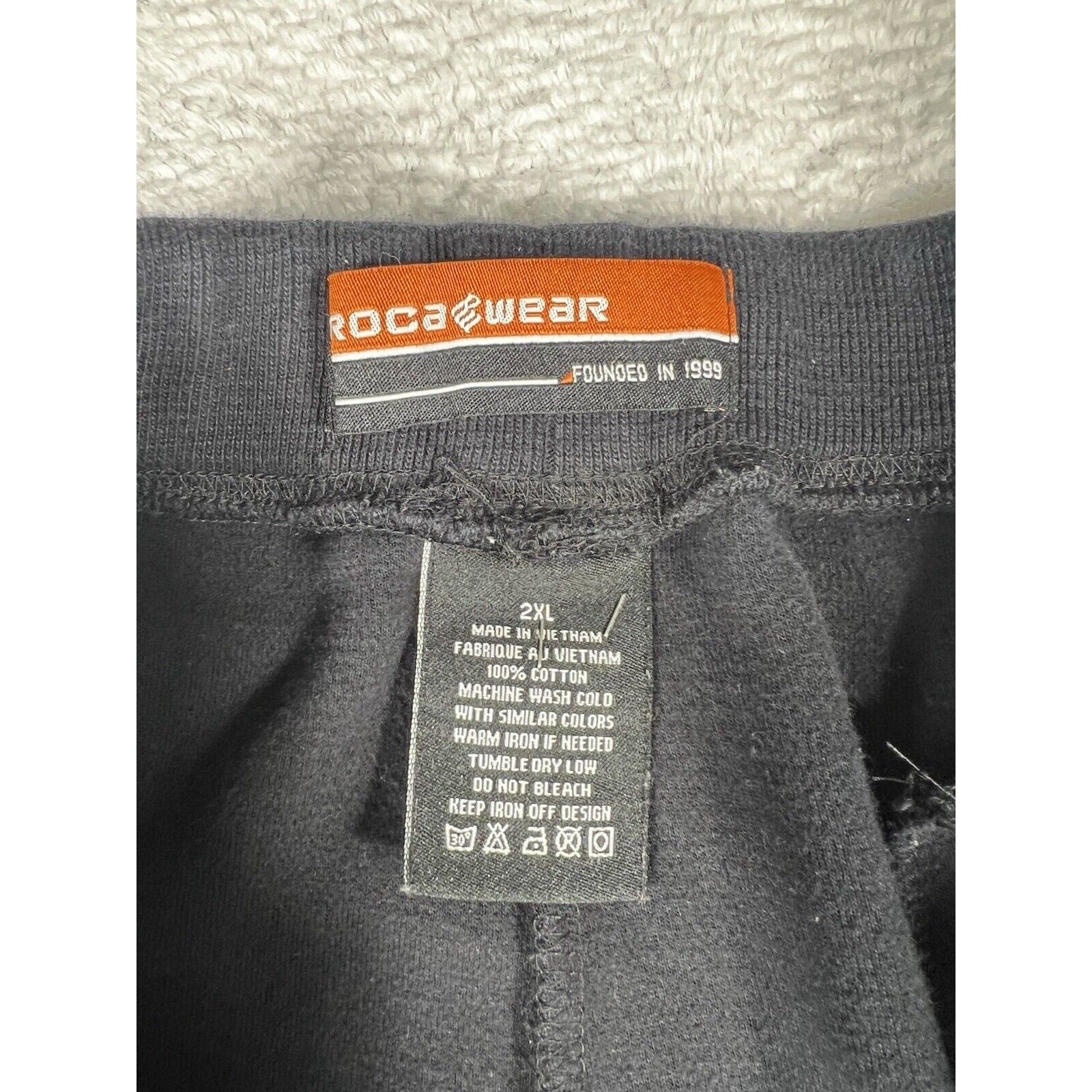Vtg 2000s Rocawear Black Orange Star Tracksuit Baggy Hip-Hop Y2K Jacket Pants