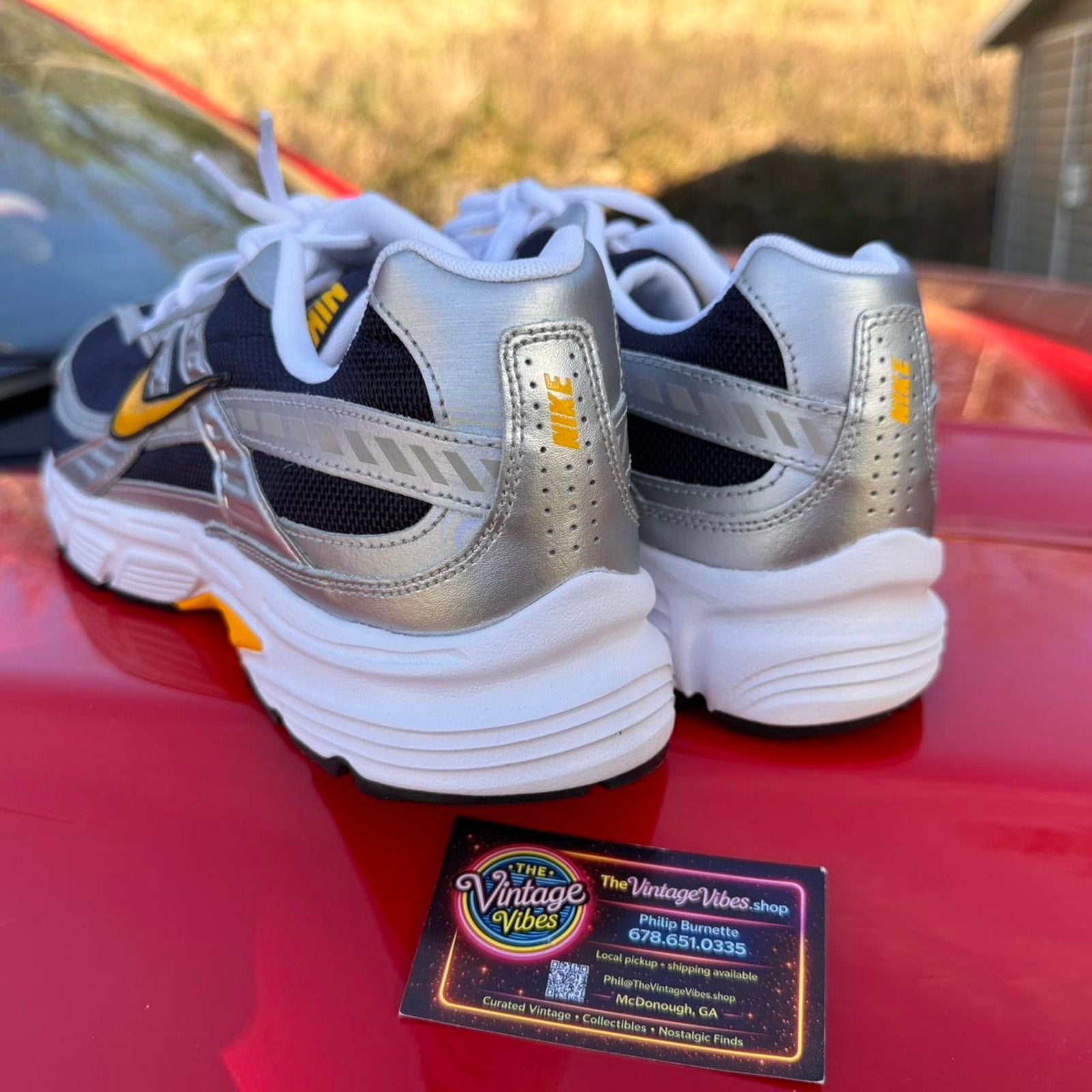 Nike Initiator Obsidian Metallic Silver White Team Gold Running Shoes Men’s 11