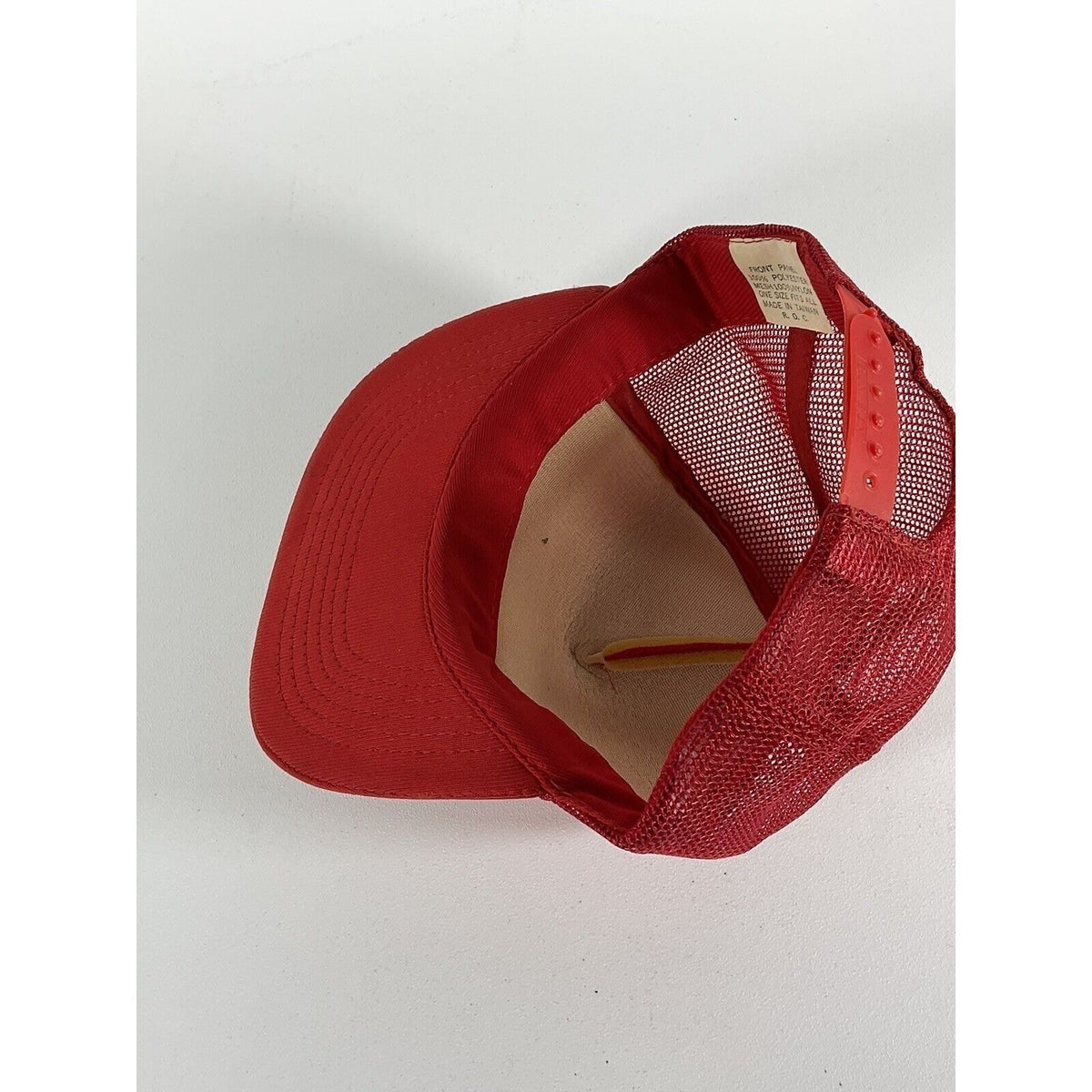 Vtg 1970s BBA Tour Bowling Trucker Hat Red Gold Mesh Snapback Taiwan