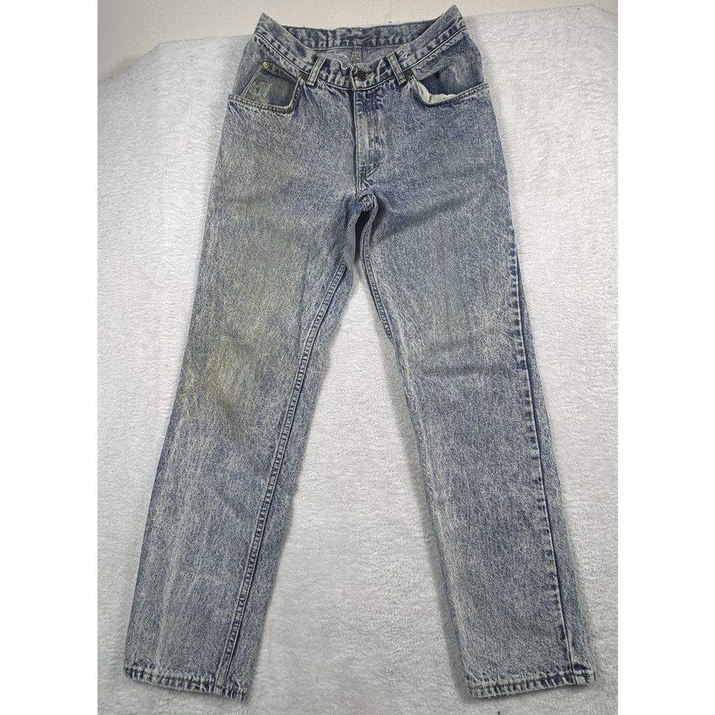 Vtg 1987 Sasson Jeans Womens 27x29.5 Acid Wash High Rise Straight USA 29x32 Mom