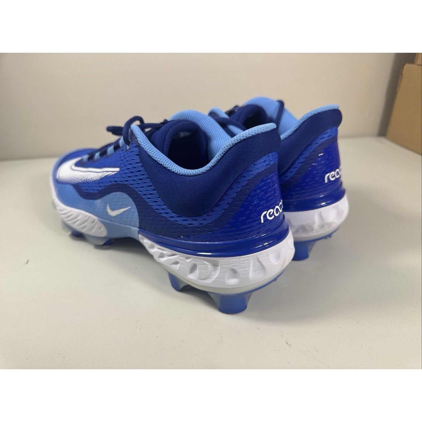 Nike React Vapor Ultrafly Pro MCS Baseball Cleats Blue White Sz 14 DX6962-416