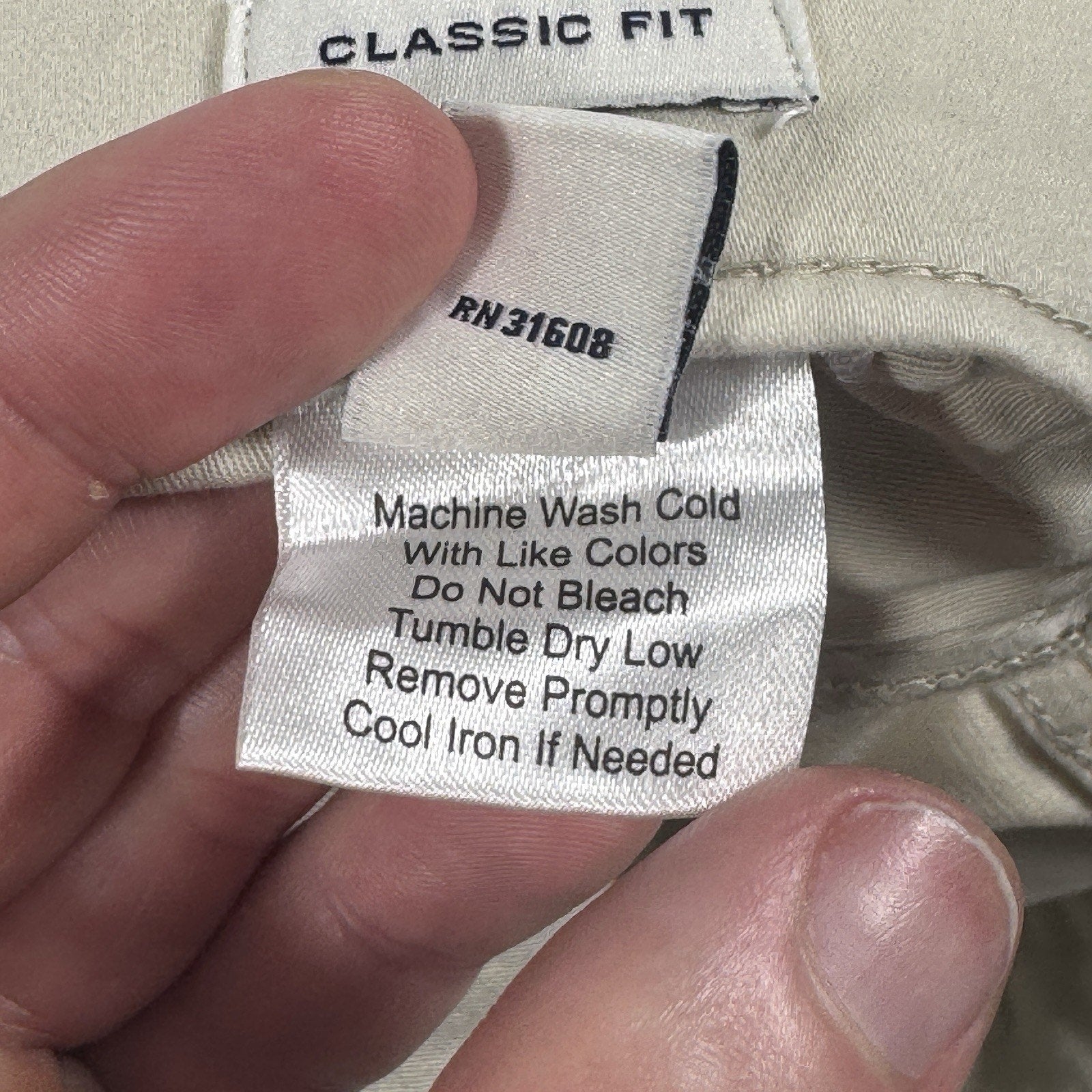 Joseph Abboud Classic Fit Sateen Pants Men’s 40 x 30 Cotton Stretch Stone Beige