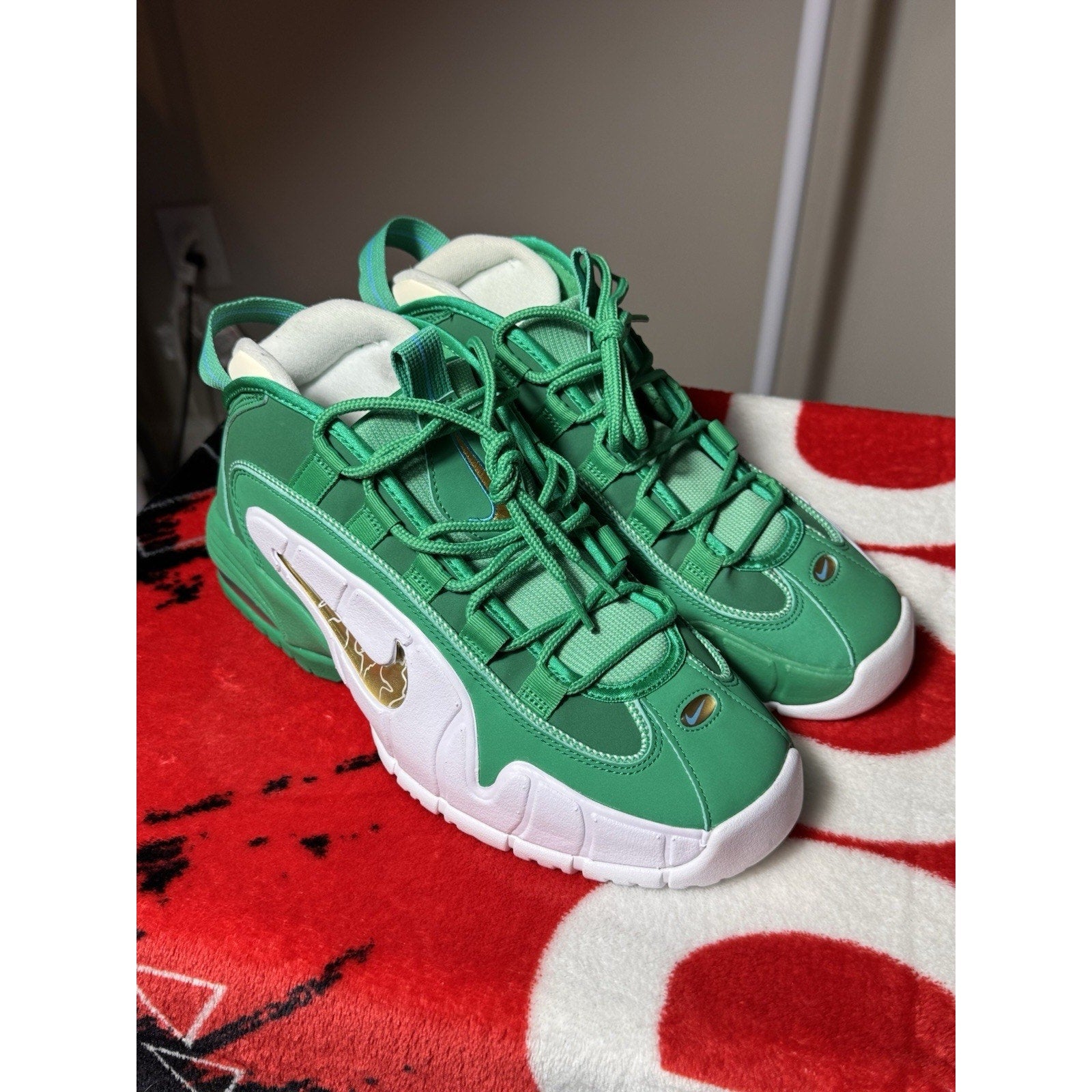 Nike Air Max Penny 1 Stadium Green Metallic Gold White FQ8827-324 sz 9.5 Men's