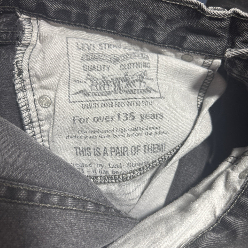 Levi's 505 Regular Fit Jeans Mens 32x29 Gray Black Straight Leg Denim VTG Y2K