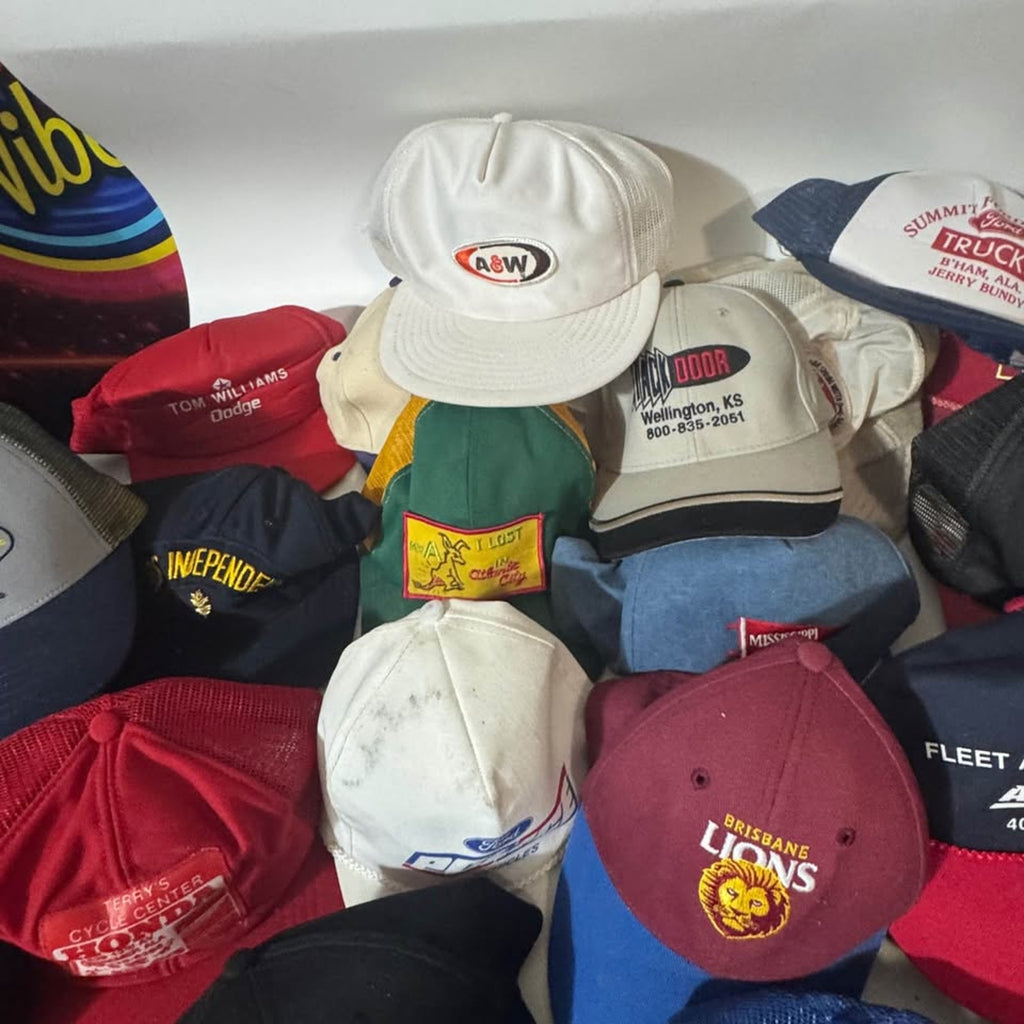 Vtg Trucker Hat Lot 60+ Ford Goodyear A&W Subaru Promo Snapback Caps