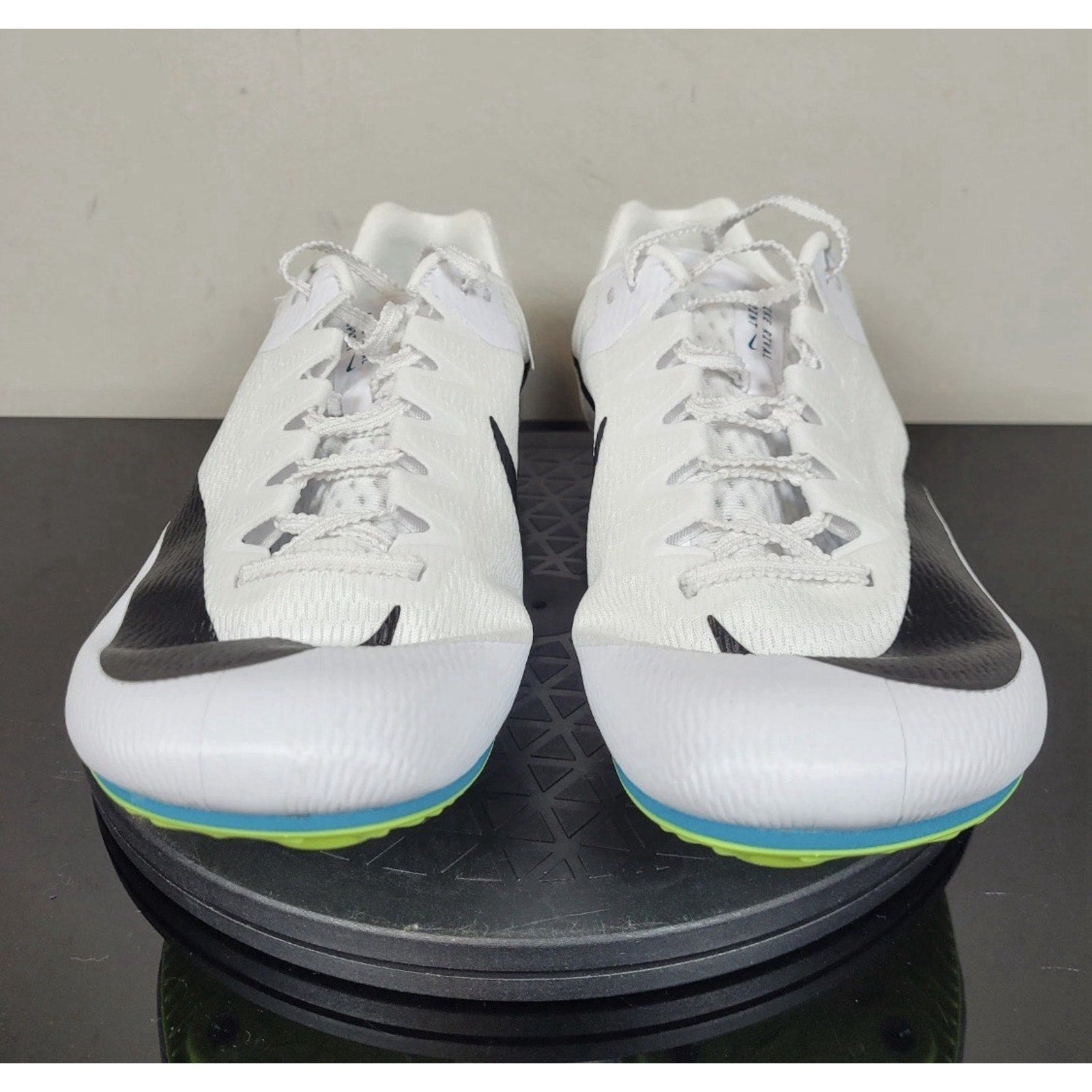 Nike Zoom Rival Sprint Track Spikes White Black Bright Spruce FZ9663-102 Sz 10.5