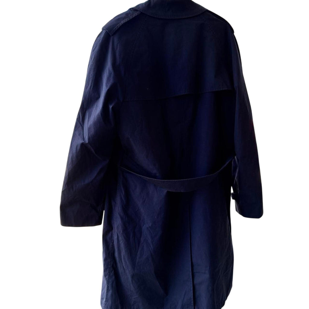 Vintage US Military Navy Blue Trench Coat Raincoat Men’s 44L P7530