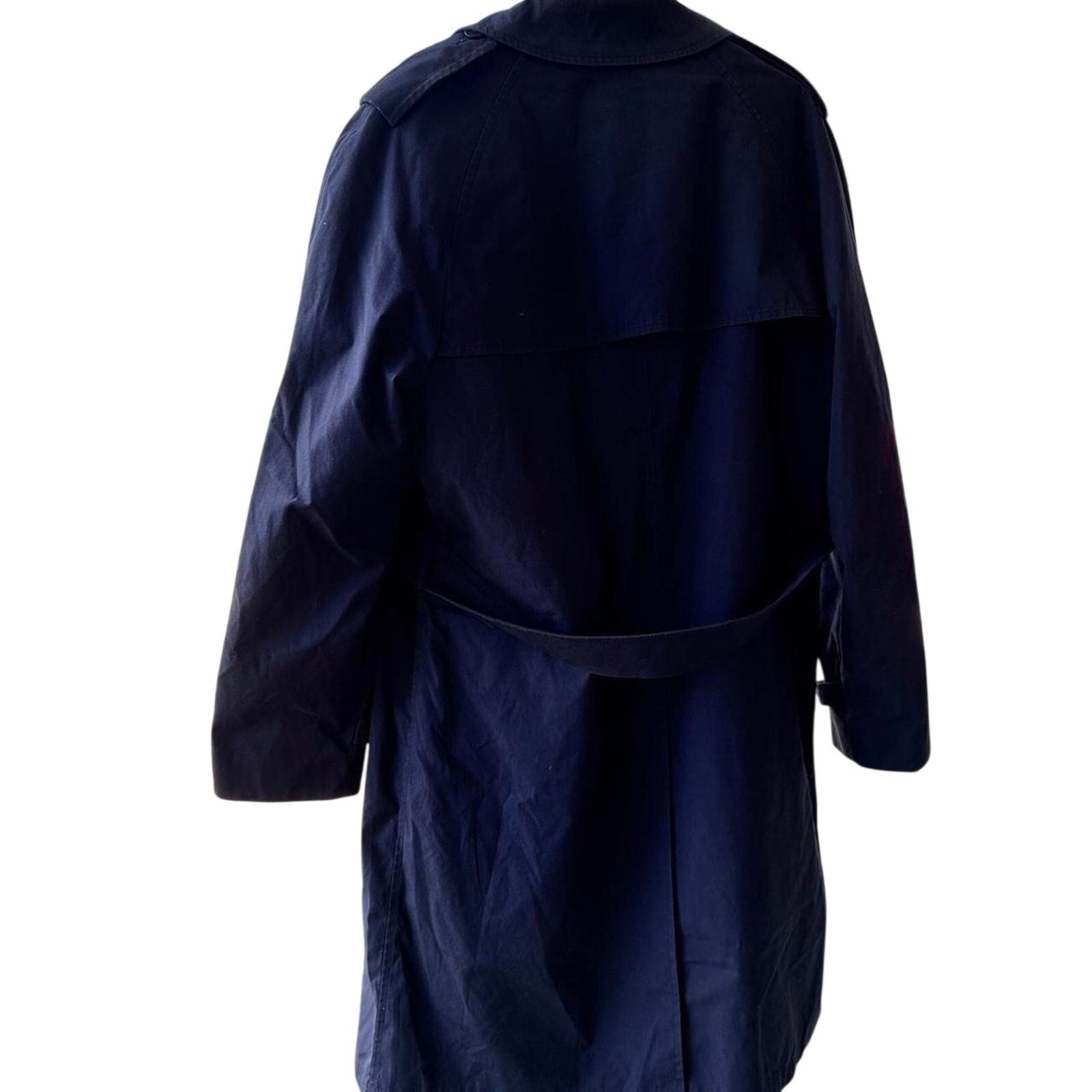 Vintage US Military Navy Blue Trench Coat Raincoat Men’s 44L P7530
