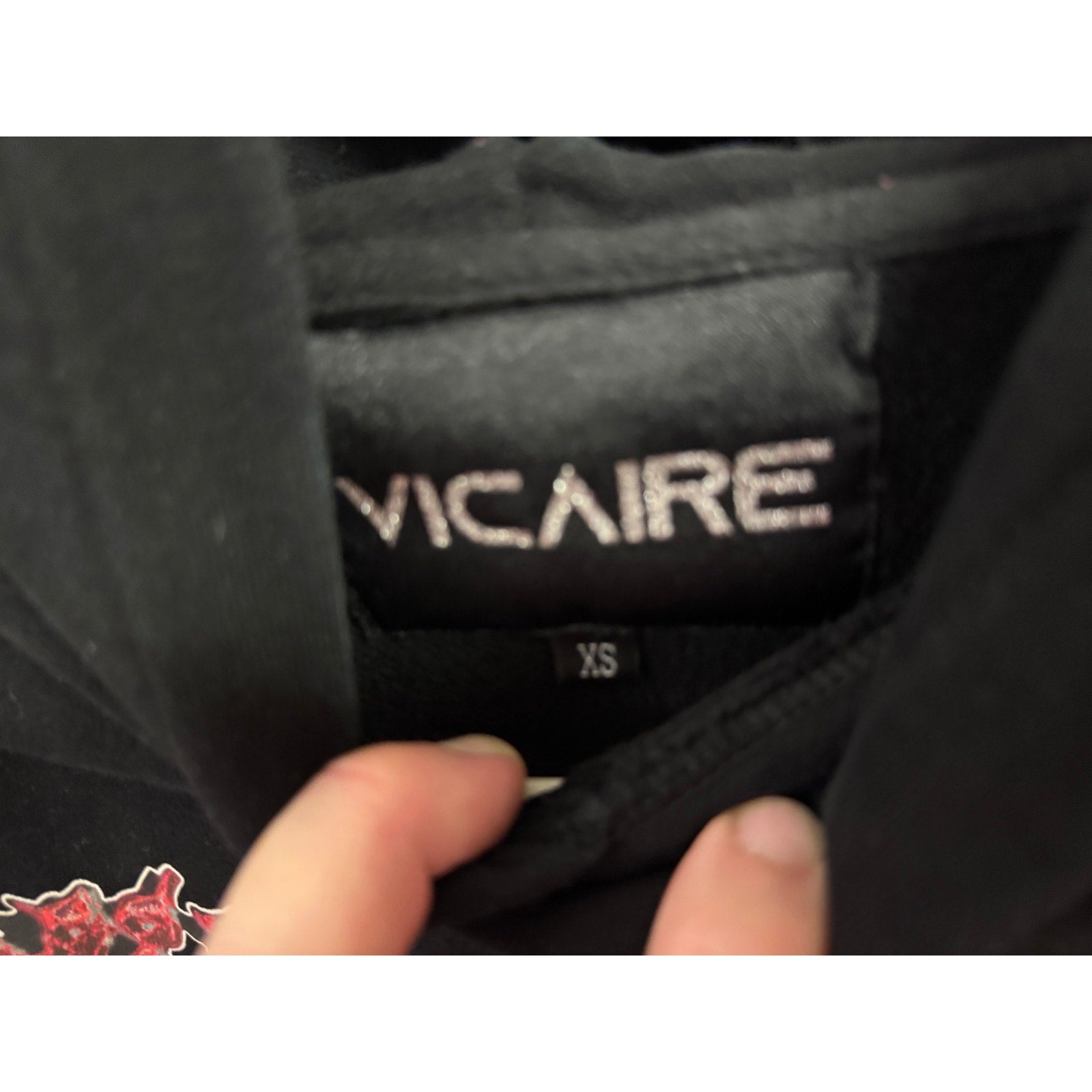 Vicaire Seminar Evil Hearts Club Graphic Hoodie Black XS Y2K Goth Streetwear