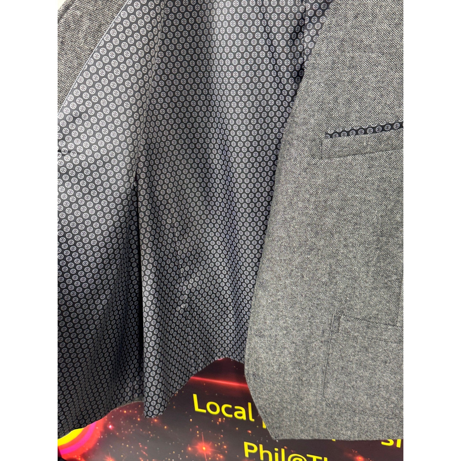 Ferrecci Bradford Grey Tweed Suit Jacket & Vest Mens 48R Slim Fit Formal XXL