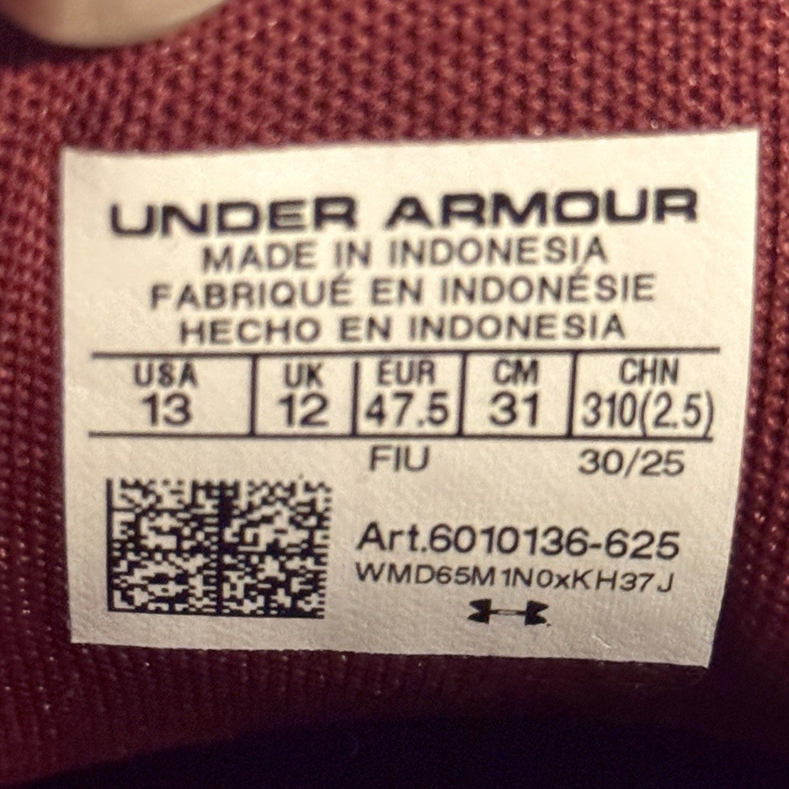 Under Armour Harper 10 Pro TPU Baseball Cleats 6010136-625 Men's Sz 13 Burgundy