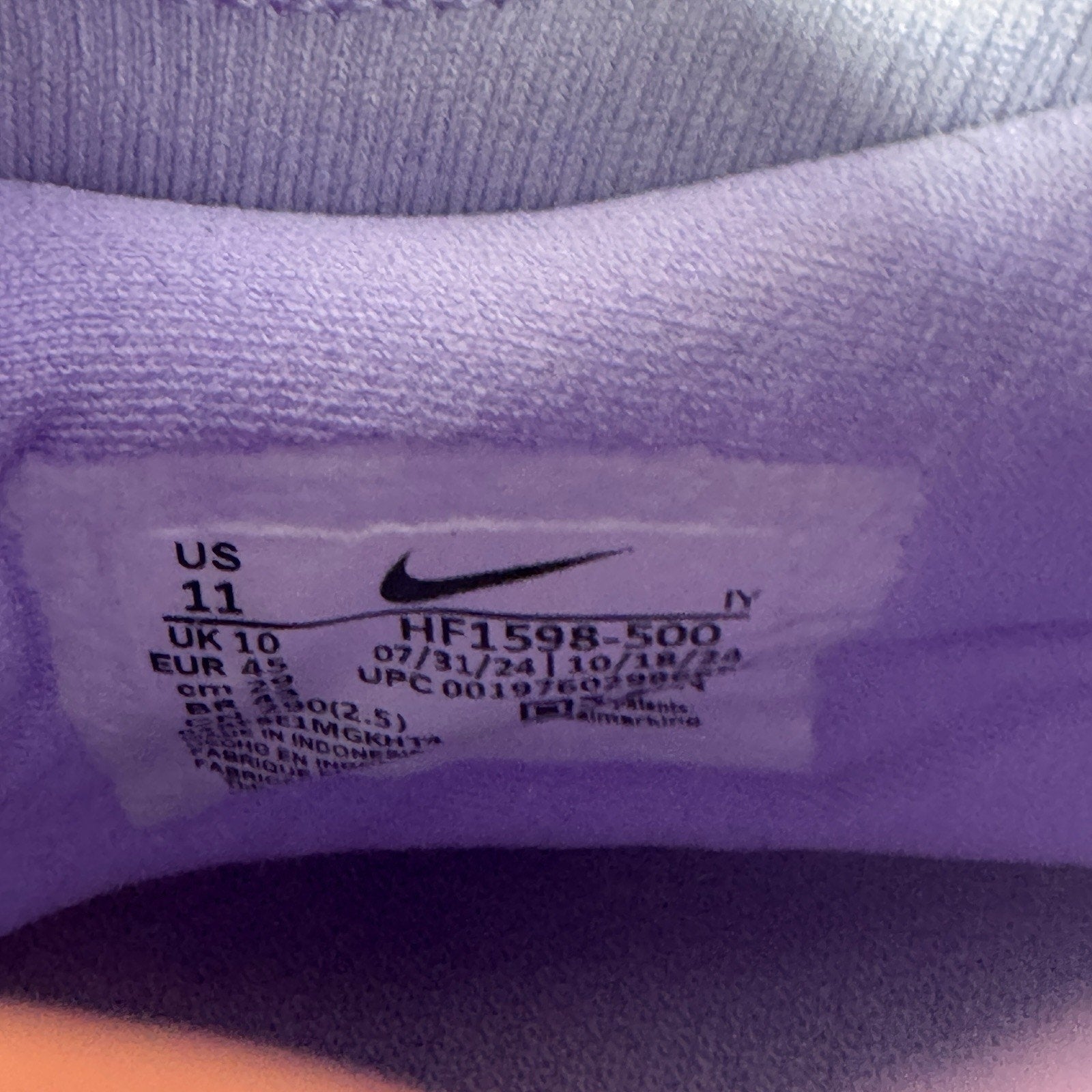 Nike Phantom Luna II Academy Purle FG/MG Soccer Cleat HF1598 500 Men Sz 11 New