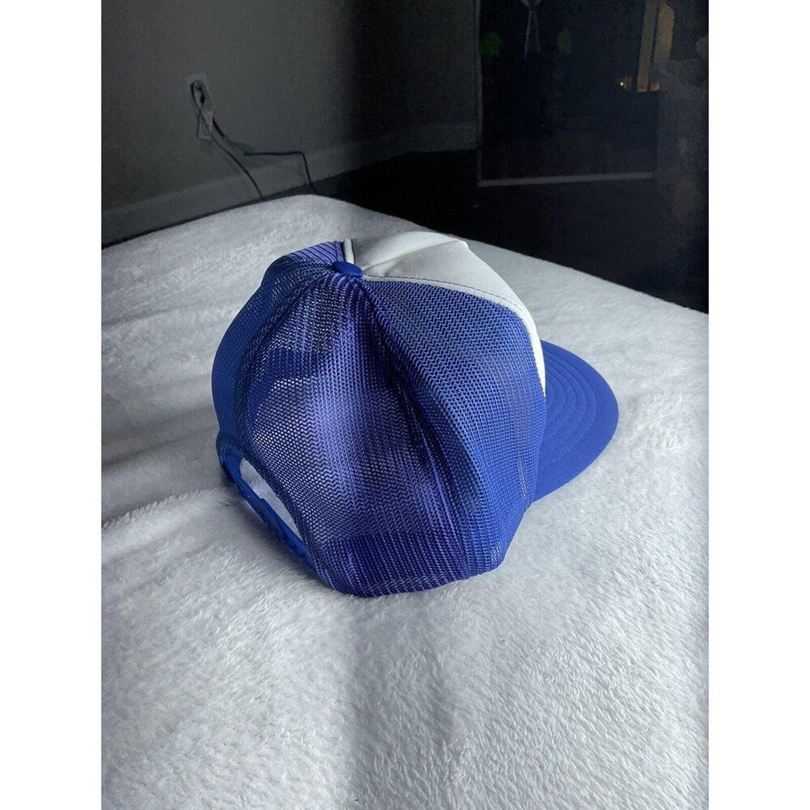 Vintage‎ AVEMCO For Aviation People Blue Mesh Back Adjustable Trucker Hat Sz M-L