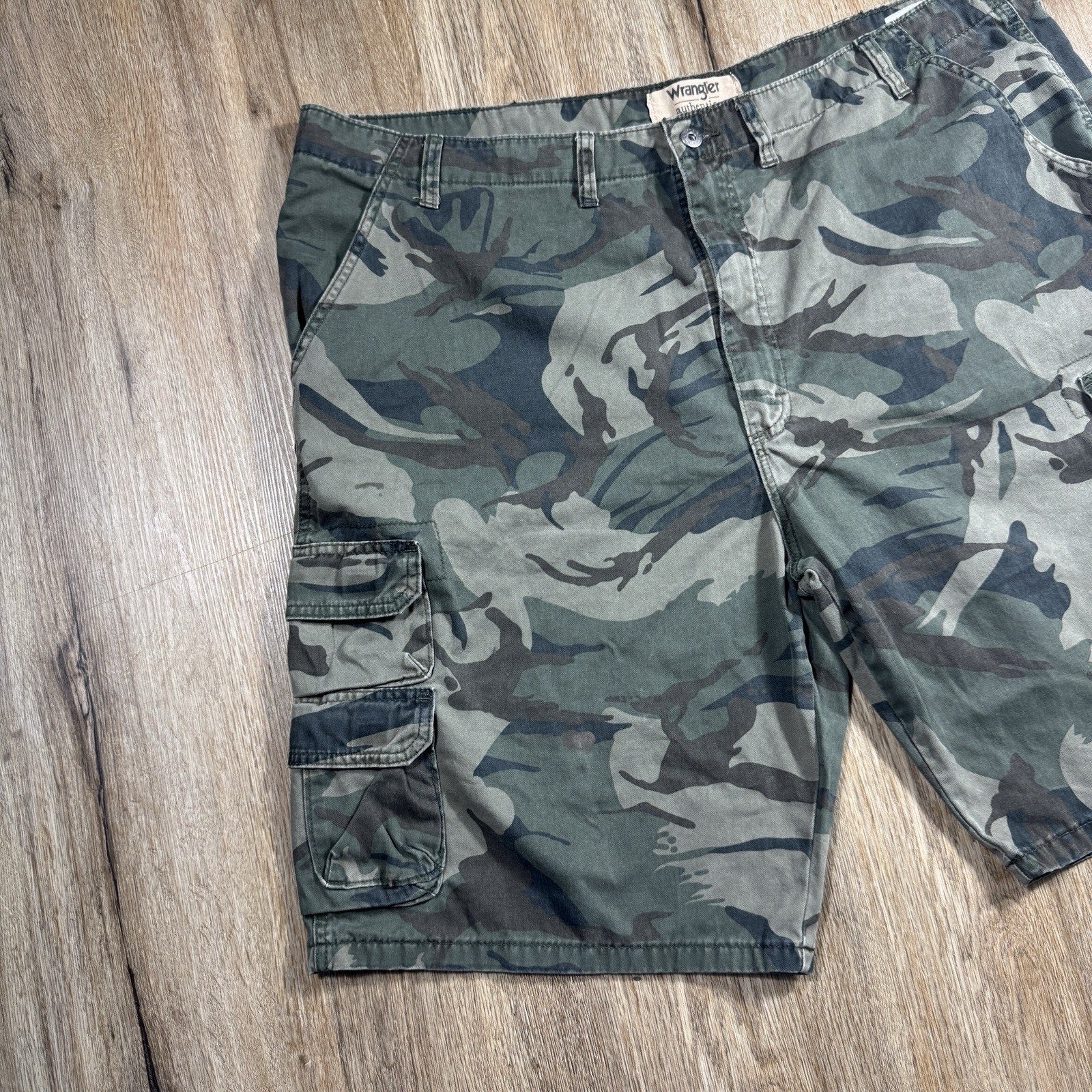 Wrangler Cargo Pants Mens 46 Camo Camouflage Military Utility Workwear Cotton