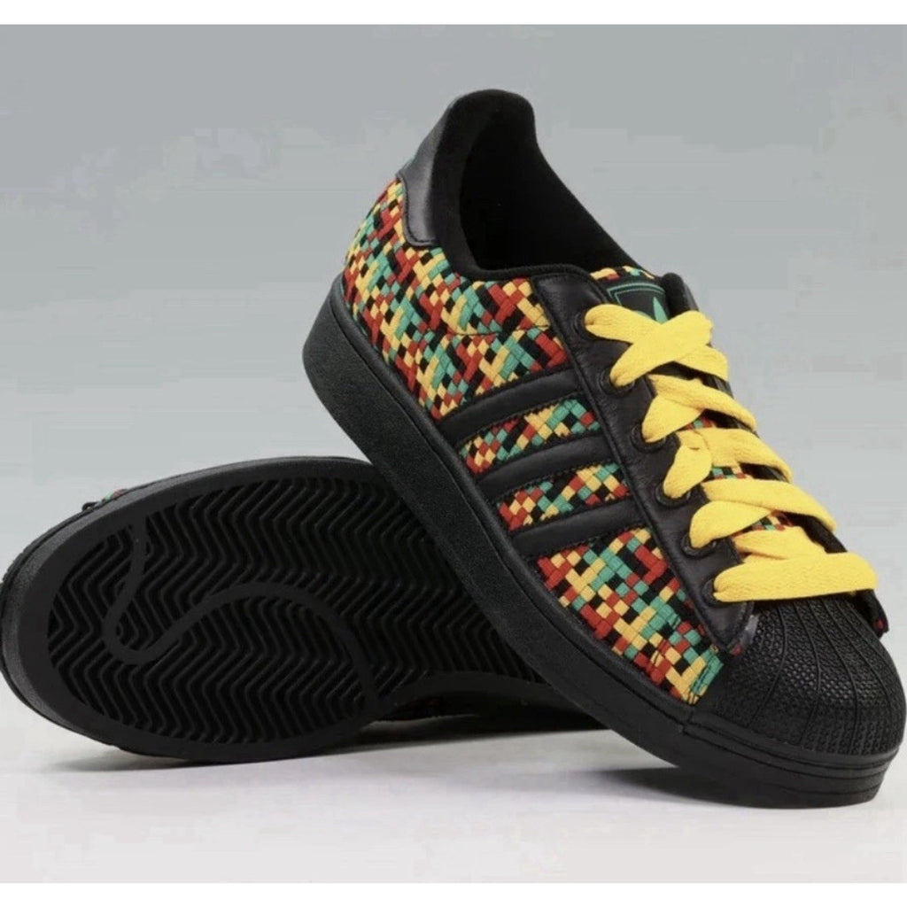 Rare Adidas Superstar II x Bob Marley Jamaica IH9785 Men's Sizes 12 Yellow Red