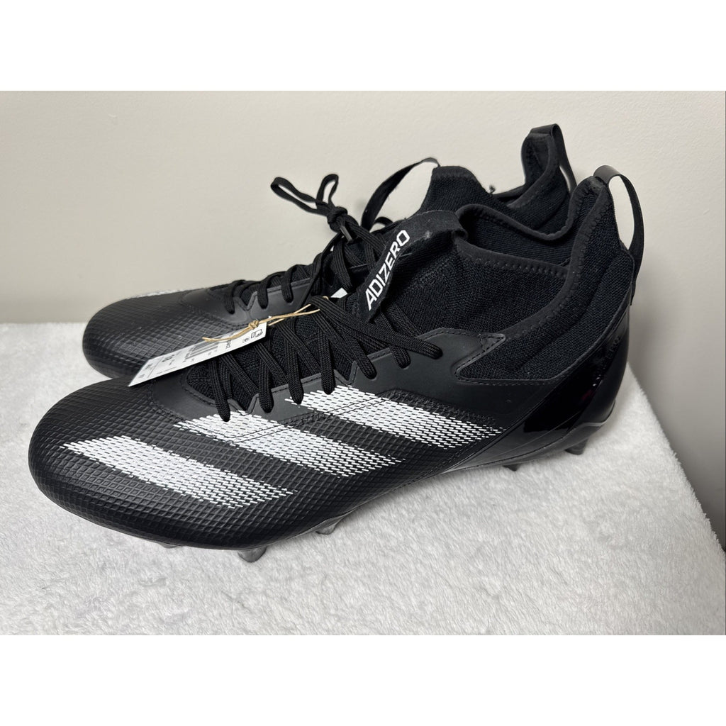 Adidas Adizero Impact Football Cleats Mens Black, Silver Sneakers Shoes Sz 18